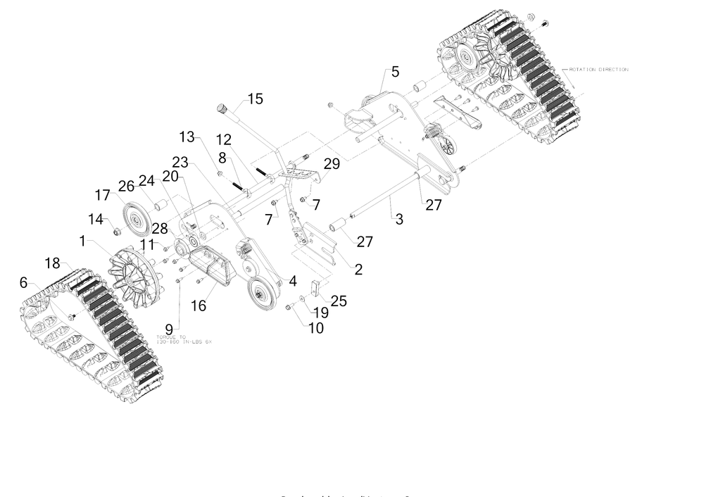 Track Drive Diagram and Parts List for 3X26-INCHTRAC (31AH7DVX710)(2019) Cub Cadet Snow Blower